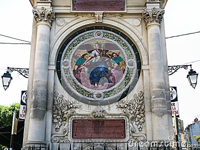 Pierre-Amedee Pichot fountain in Arles city Editorial Stock Photo