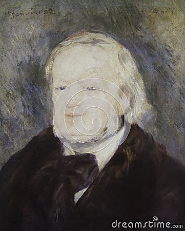 Pierre- Auguste Renoir. Portrait of Richard Vagner. 1882 . Editorial Stock Photo