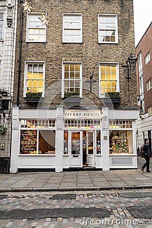 Pierre HermÃ© Macarons and Chocolats shop on Monmouth Street, Covent Garden, London Editorial Stock Photo