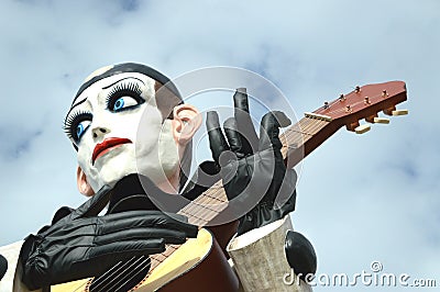 Pierrot float at Viareggio Carnival Editorial Stock Photo