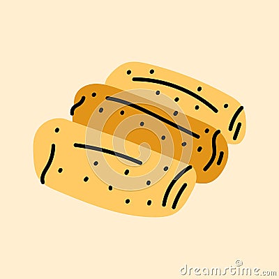 Pies with filling black line icon. Vector Illustration