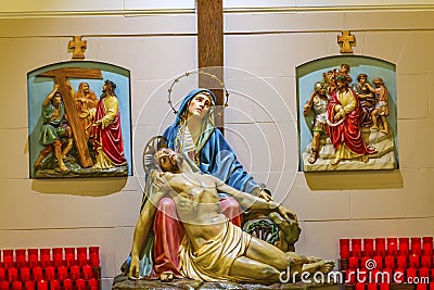 Pieta Mary Jesus Statue Saint Mary& x27;s Catholic Church San Antonio Texas Stock Photo