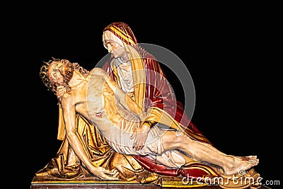 Pieta Statue in Sint Franciscuskerk Groningen, The Netherlands Editorial Stock Photo