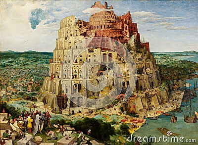 Pieter Bruegel the Elder, The Tower of Babel, 1563 Editorial Stock Photo