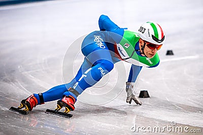 Pietro Sighel competes during the ISU Speed Skating World Championship Editorial Stock Photo