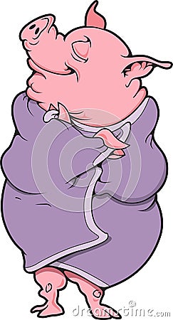 Pig in a Blanket Vector Illustration