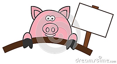 Pig butchering or delicatessen Cartoon Illustration