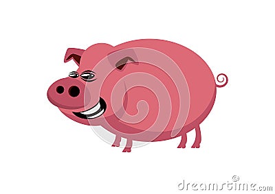 Pig cartoon character Vector Illustration