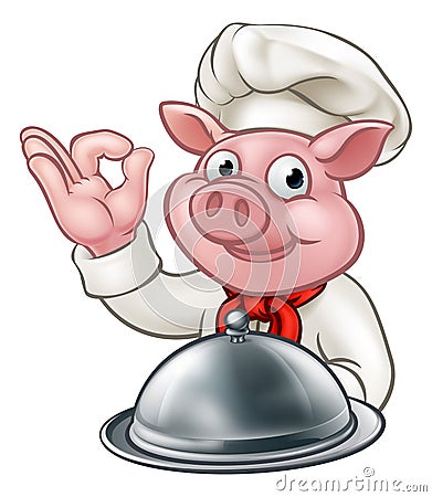 Pig Cartoon Chef Character Vector Illustration