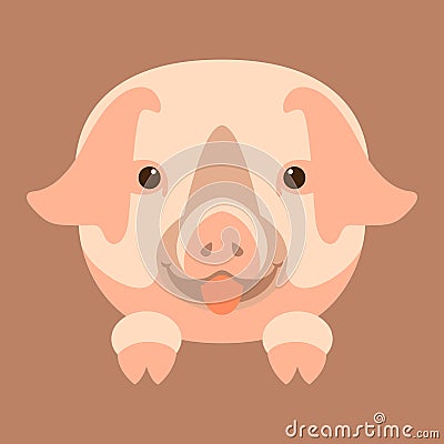 Pig face vector illustration style flat Vector Illustration