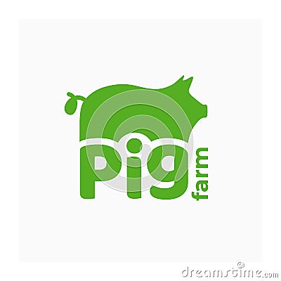 Pig farm icon. Identity for ranch Vector Illustration