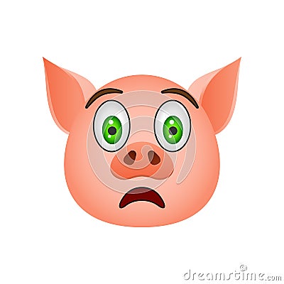 Pig in frightened emoji icon. Element of new year symbol icon for mobile concept and web apps. Detailed Pig in frightened emoji ic Stock Photo