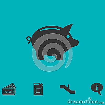 Pig icon flat Vector Illustration