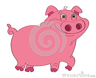 Pig pink Vector Illustration