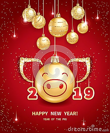 2019 Year of the PIG Vector Illustration