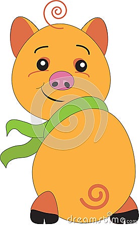 Pig symbol of 2019 Vector Illustration