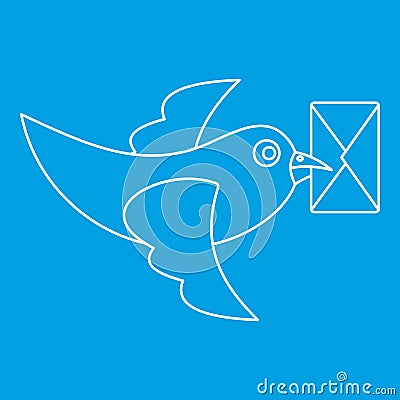 Pigeon bird flying with envelope icon Vector Illustration