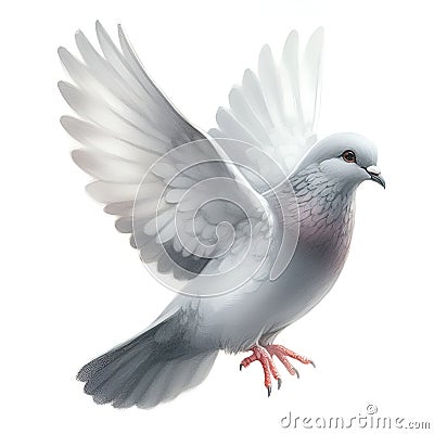 pigeon bird watercolor paint for card decor Stock Photo