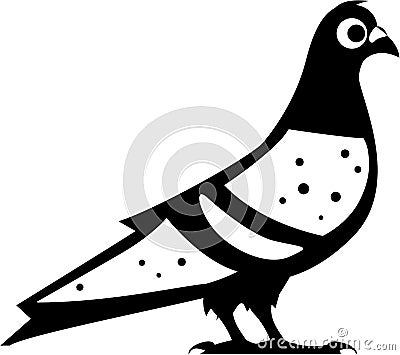 Pigeon Dove Black n White vector Vector Illustration