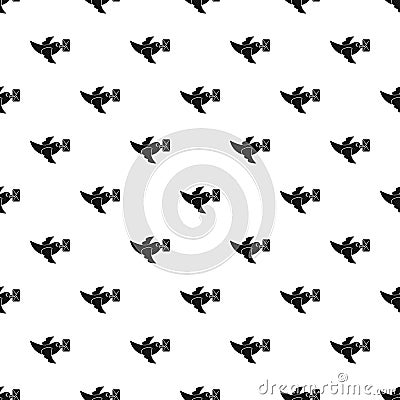 Pigeon fly with mail pattern vector Vector Illustration