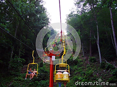 Pigeon Forge Tennessee mountain lift Stock Photo