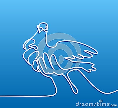Pigeon in hands logo Vector Illustration