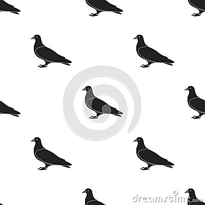 Pigeon icon in black style isolated on white background. Bird pattern stock vector illustration. Vector Illustration