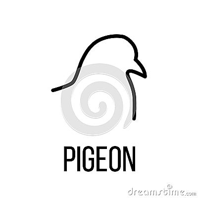 Pigeon icon or logo in modern line style. Vector Illustration