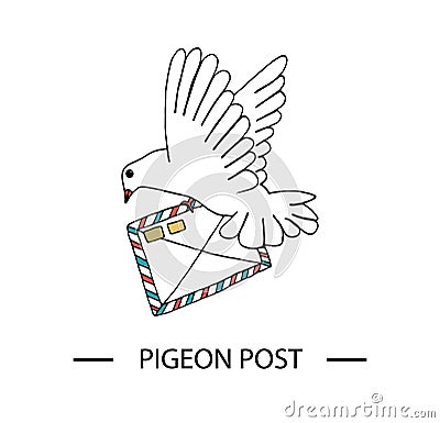 Pigeon post clip art Vector Illustration