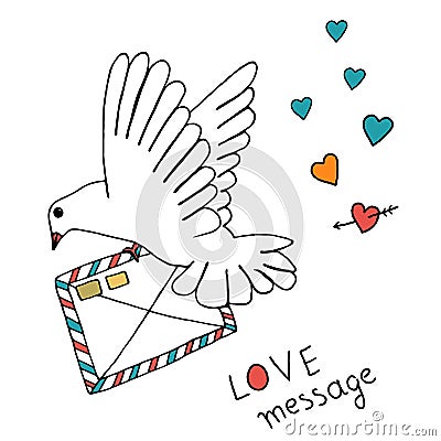 Pigeon post set Vector Illustration