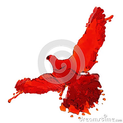 Pigeon of red liquid Stock Photo