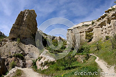 Pigeon valley Guvercin vadisi ,Cappadocia,famous hiking place Stock Photo