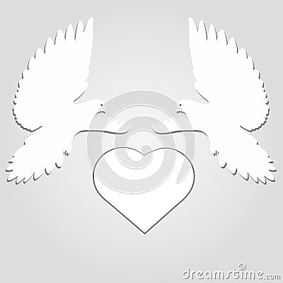 Pigeons. Wedding doves. Vector Illustration