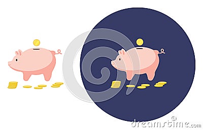 Piggie bank ,illustration, vector Vector Illustration