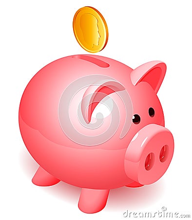 Piggy bank. Vector Illustration