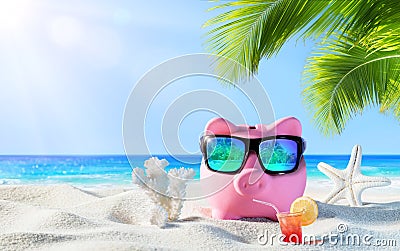 Piggy Bank With Drink Stock Photo
