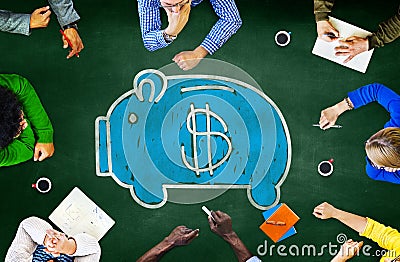 Piggy Bank Finance Money Currency Learning Studying Concept Stock Photo