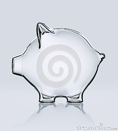 Piggy bank in glass Stock Photo