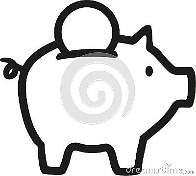 Piggy Bank icon Vector Illustration