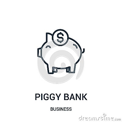 piggy bank icon vector from business collection. Thin line piggy bank outline icon vector illustration. Linear symbol for use on Vector Illustration