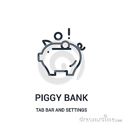 piggy bank icon vector from tab bar and settings collection. Thin line piggy bank outline icon vector illustration Vector Illustration