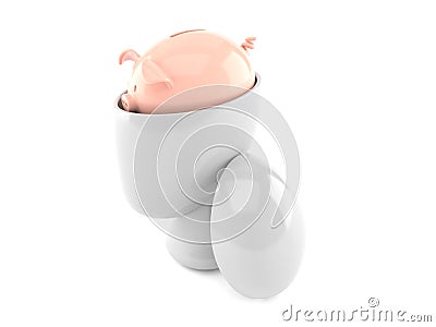Piggy bank inside head Stock Photo