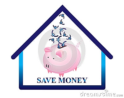 Piggy bank isolated Vector Illustration