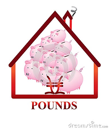 Piggy bank isolated Vector Illustration