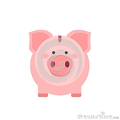 Piggy bank isolated on white background. Pig Icon saving or accumulation of money. Vector Illustration