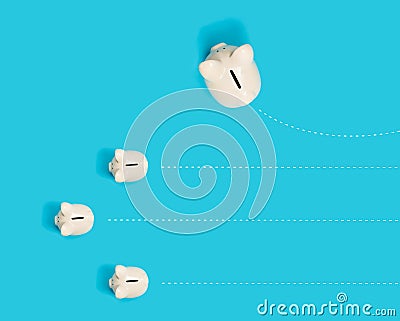 Piggy bank with minority theme Stock Photo