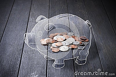 Piggy Bank Money Coins Savings Business Stock Photo