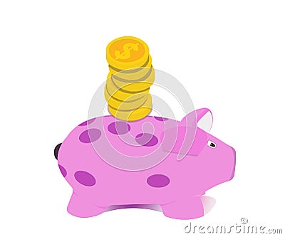 Piggy bank to save money - commerce icon Stock Photo