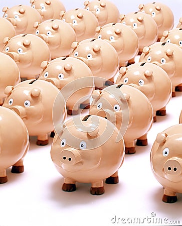 Piggy Banks Bank Business Saving Stock Photo