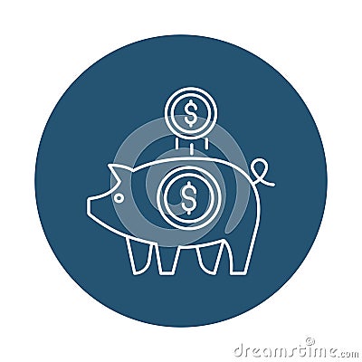 piggy dollar bank Isolated Vector icon which can easily modify or edit Vector Illustration